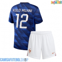Camisa de time de futebol França Randal Kolo Muani #12 Replicas 1º Equipamento Infantil Mundo 2026 Manga Curta (+ Calças curtas)